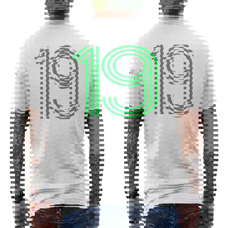 ナンバー19シャツ レトロユニフォーム ヨーロッパスタイル バックプリントジャージ メンズTシャツ バックプリント