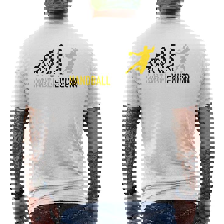 ハンドボール選手の進化ハンドボール メンズTシャツ バックプリント
