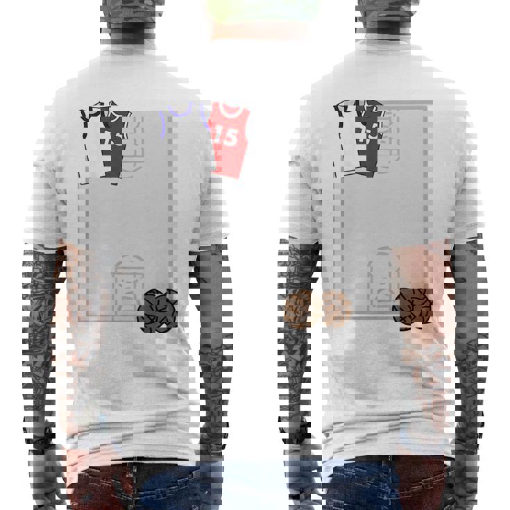 バスケットボール サイン帳 寄せ書き 色紙 先輩 先生 ありがとう、おつかれさま 贈る言葉 メッセージ メンズTシャツ バックプリント