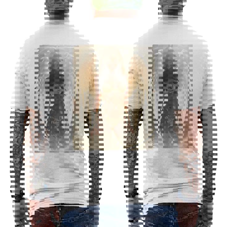 バックプリントtシャツ セクシーなブルネットエンジェルピンナップガール 長袖tシャツ メンズTシャツ バックプリント