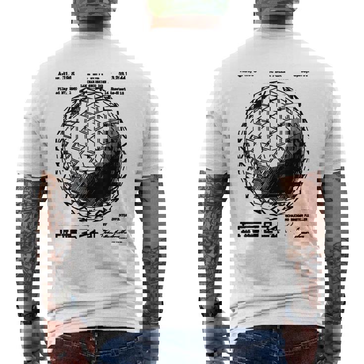 バックミンスター フラー 測地線 特許 科学 工学 数学 メンズTシャツ バックプリント