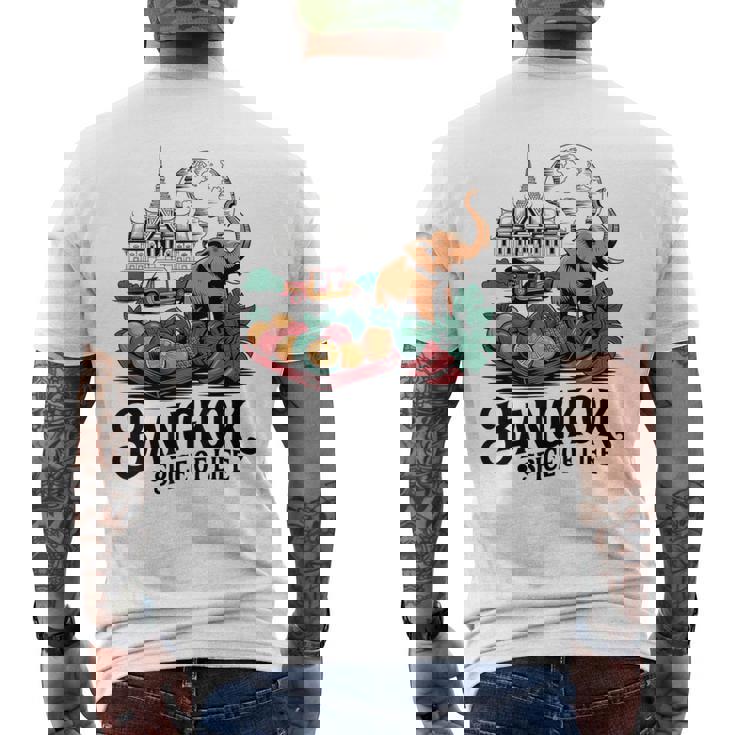 バンコク タイ 象 寺 果物 お土産 メンズTシャツ バックプリント