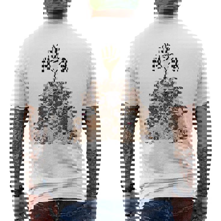 パグがいっぱい I'm Ok パグ好き。 メンズTシャツ バックプリント