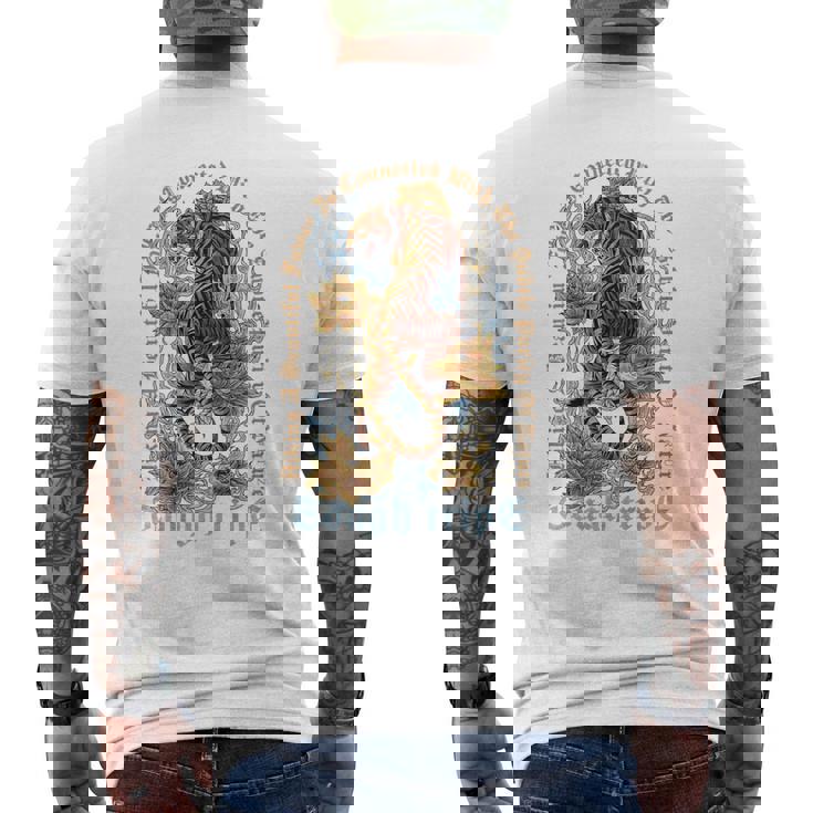 ヒップホップ ビンテージ レトロ アーバン Y2k Hip Hop バックプリント ストリートウェア タイガー メンズTシャツ バックプリント