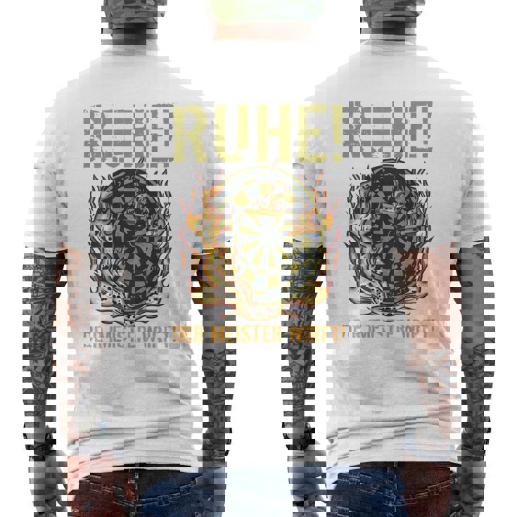 メンズ マスタースローダーツとダーツプレーヤーのバックプリント残り メンズTシャツ バックプリント