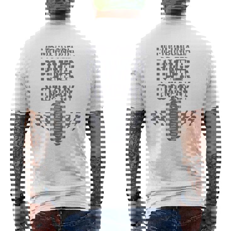 ミトコンドリア生物学教師動物細胞ミトコンドリア メンズTシャツ バックプリント