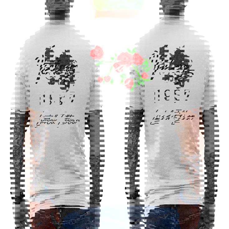 ヴィンテージ 89歳の誕生日 デコレーション ヴィンテージ 1937 89歳 メンズTシャツ バックプリント