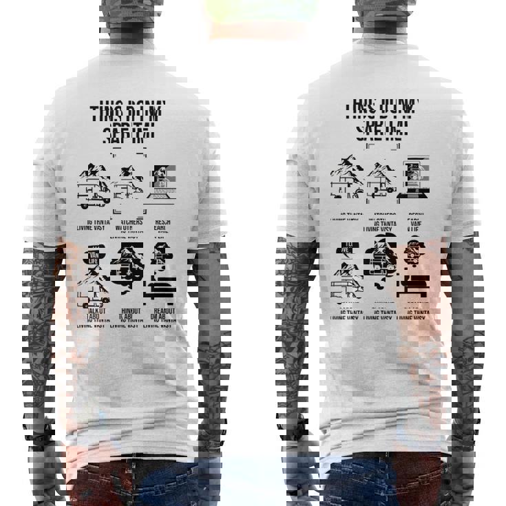 暇なときにやること、キャンピングカー、キャンピングカー メンズTシャツ バックプリント