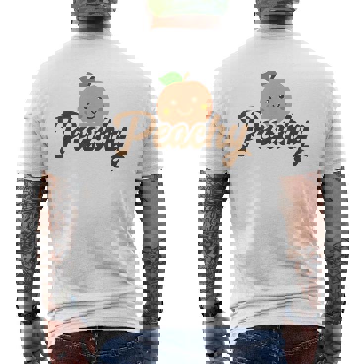 桃 かわいい 可愛い 服 桃 イラスト メンズTシャツ バックプリント