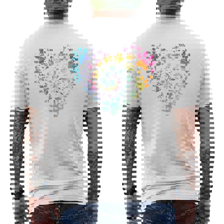 バックプリント 犬の足跡 犬 ペット 足跡 プリント 長袖tシャツ メンズTシャツ バックプリント