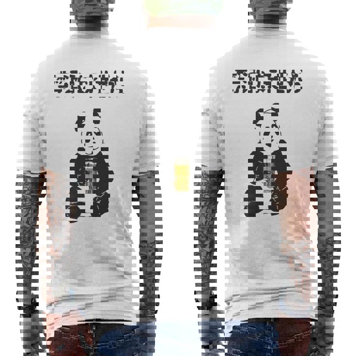 禁酒は来世から ネタ 酒好き お酒好き ビール好き 日本酒好き ハイボール好き ジョーク パンダ おもしろ 長袖tシャツ メンズTシャツ バックプリント