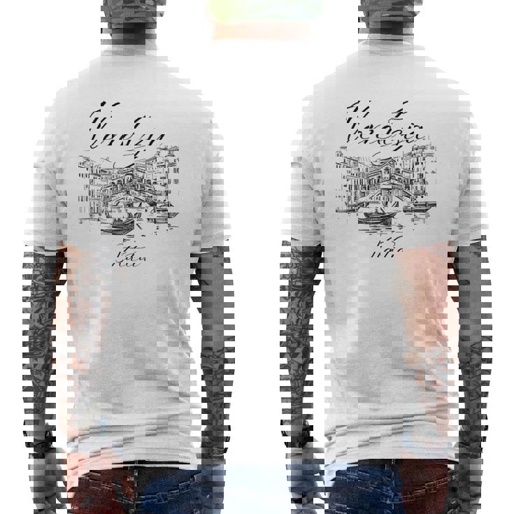 美しいヴェネツィア イタリア ベネチア イタリア お土産 メンズTシャツ バックプリント