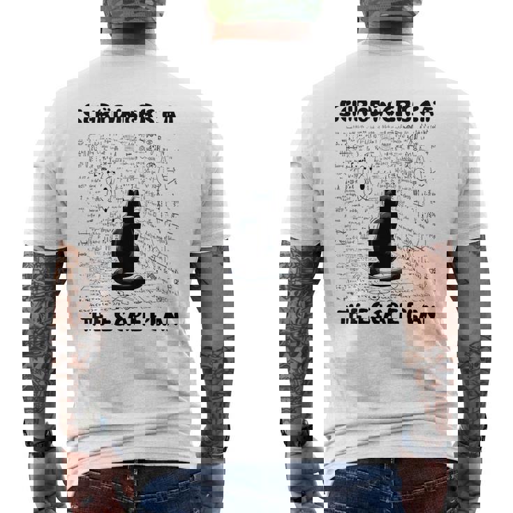 量子物理学教師シュレーディンガーの猫 脱出計画 メンズTシャツ バックプリント