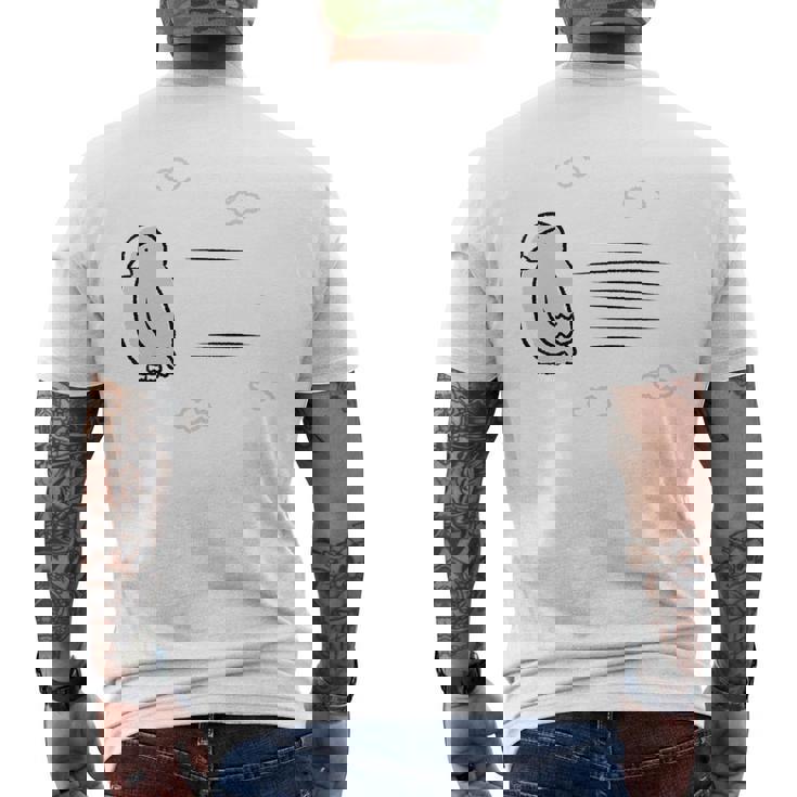 飛ぶ鳥 メンズTシャツ バックプリント