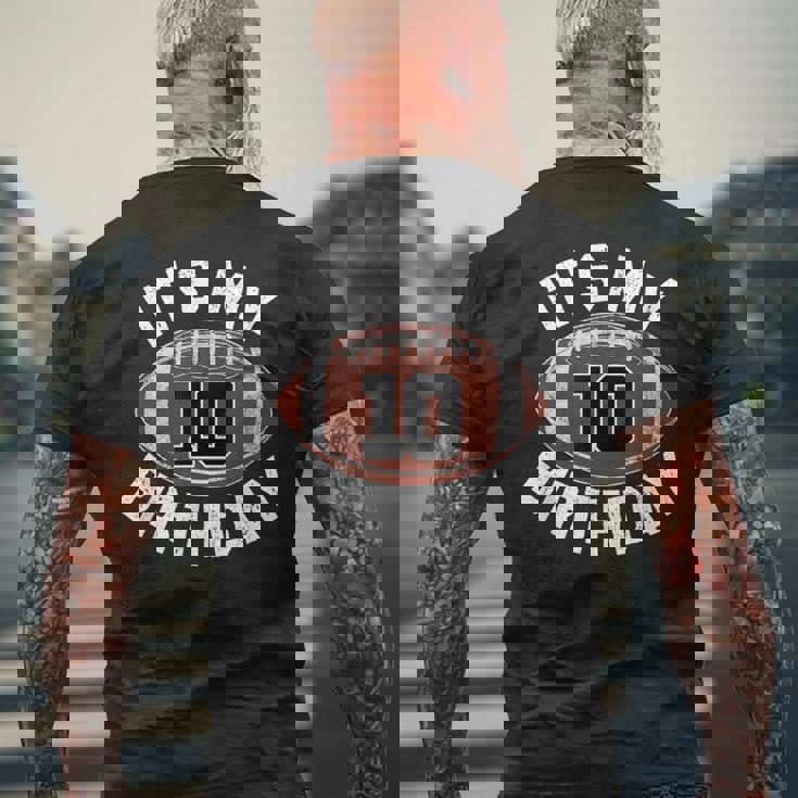 10歳の誕生日 フットボール 10歳 男の子 スポーツパーティー キッズ メンズTシャツ バックプリント 高齢者への贈り物