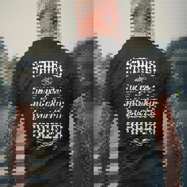 2年 結婚記念日 結婚 結婚記念日 結婚記念日 結婚結婚式 メンズTシャツ バックプリント 高齢者への贈り物