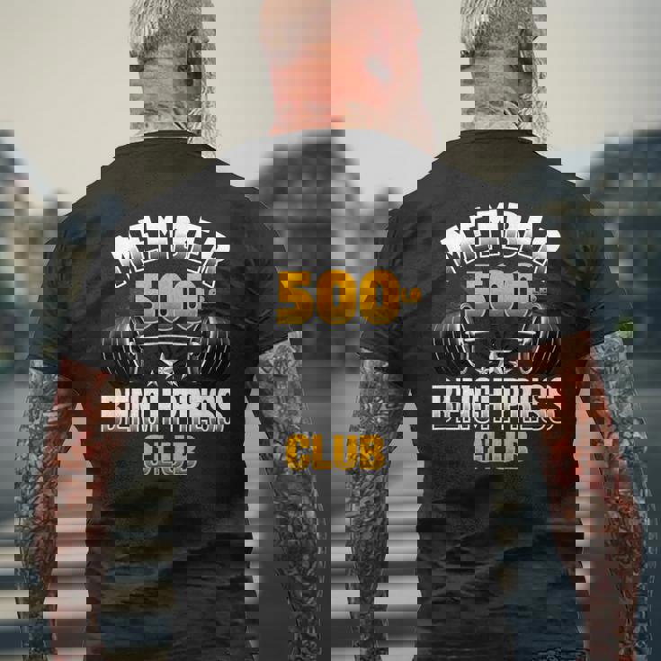 500ポンド ベンチプレスクラブ メンズTシャツ バックプリント 高齢者への贈り物