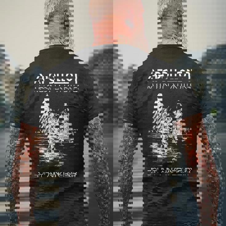 50周年記念 アポロ11号 月面着陸宇宙 ファーストステップ メンズTシャツ バックプリント 高齢者への贈り物