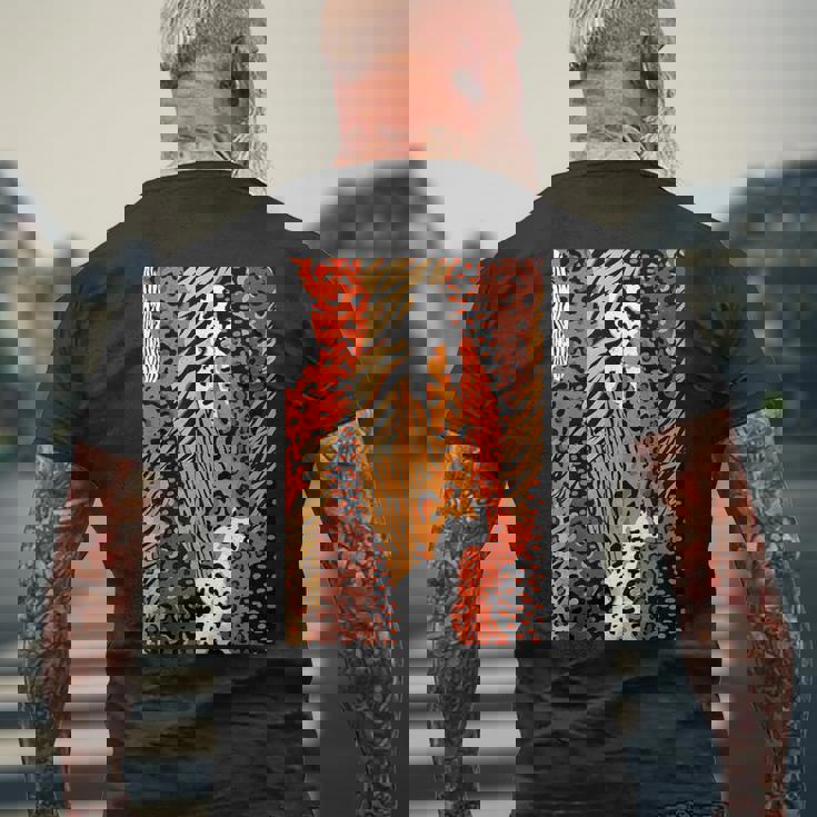 Africa アフリカ Animal Print Africa Is Calling メンズTシャツ バックプリント 高齢者への贈り物