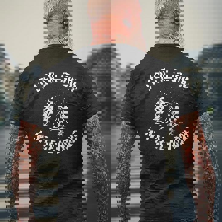 All Good Camp In The Woods 面白いキャンプテント キャンプファイヤー メンズTシャツ バックプリント 高齢者への贈り物