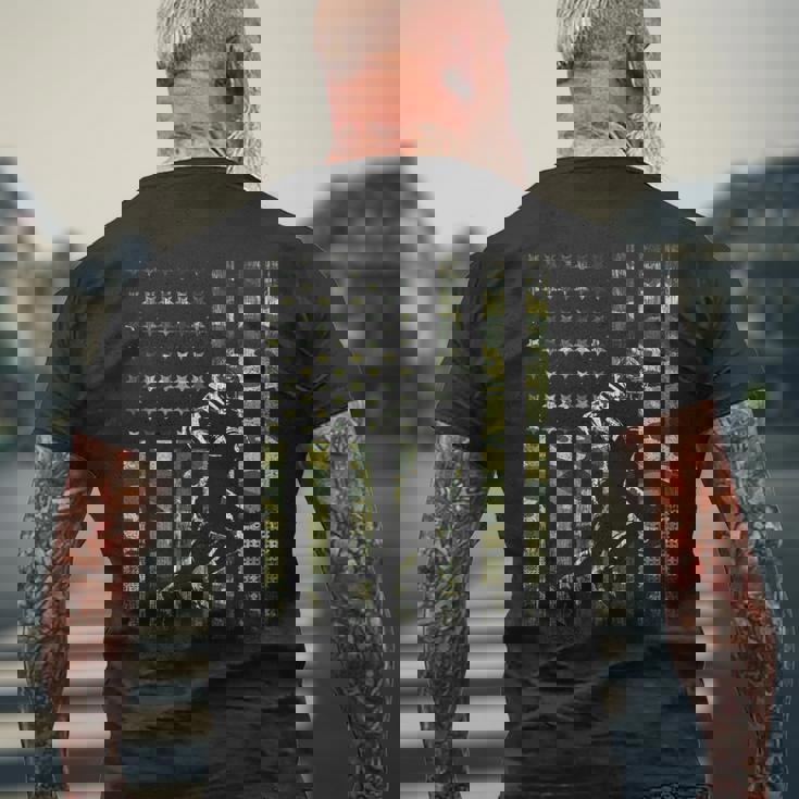 American Football Player Camo US Flag Men Boy Kids Men's Back Print T-Shirt Gifts for Old Men