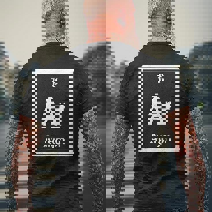 Argon Ar 元素周期表 サイエンスギフト メンズTシャツ バックプリント 高齢者への贈り物