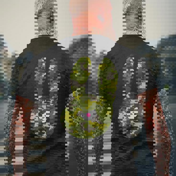 Badうさぎ星人 グリーン迷彩 メンズTシャツ バックプリント 高齢者への贈り物