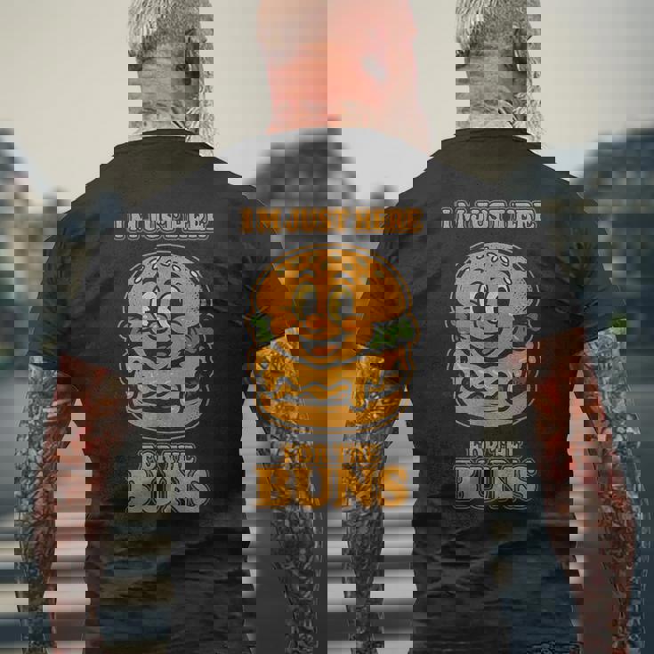 Burger Buddies 「I'm Just Here For The Buns」バーガー メンズTシャツ バックプリント 高齢者への贈り物