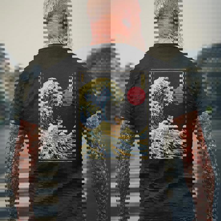 Cerf Kanagawaague Drôleurf Animal T-shirt imprimé au dos Cadeaux pour les vieillards