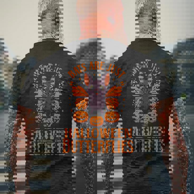 Creepy Cute Bat Halloween Butterfly With Pumpkins Fall Men's T-shirt Back Print Gifts for Old Men Creepy Cute Bat Halloween Butterfly With Pumpkins Fall Men's T-shirt Back Print Gifts for Old Men