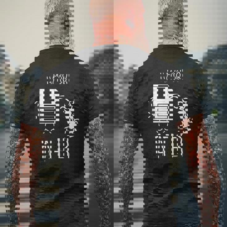 Cute & Usb Floppy Disk I Am Your Father Pun メンズTシャツ バックプリント 高齢者への贈り物