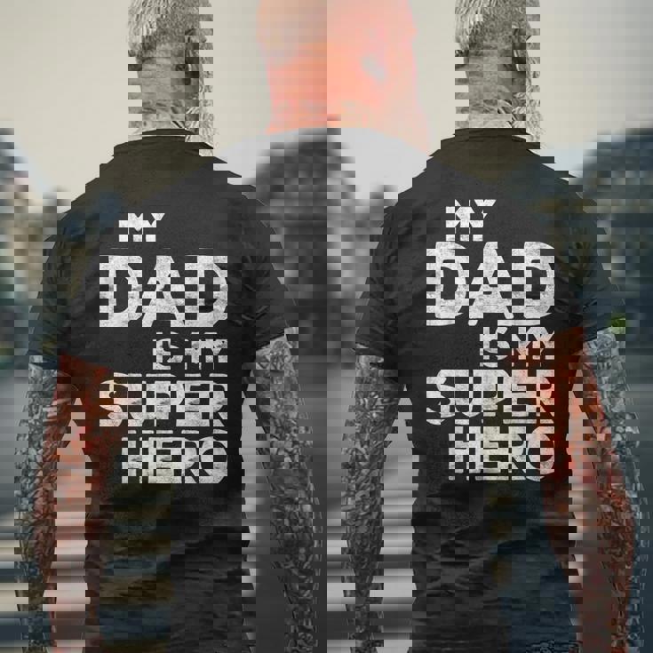 My Dad Is Myuper Hero Per Bambini Per La Festa Del Papà T-shirt da uomo con stampa posteriore Regalos para ancianos