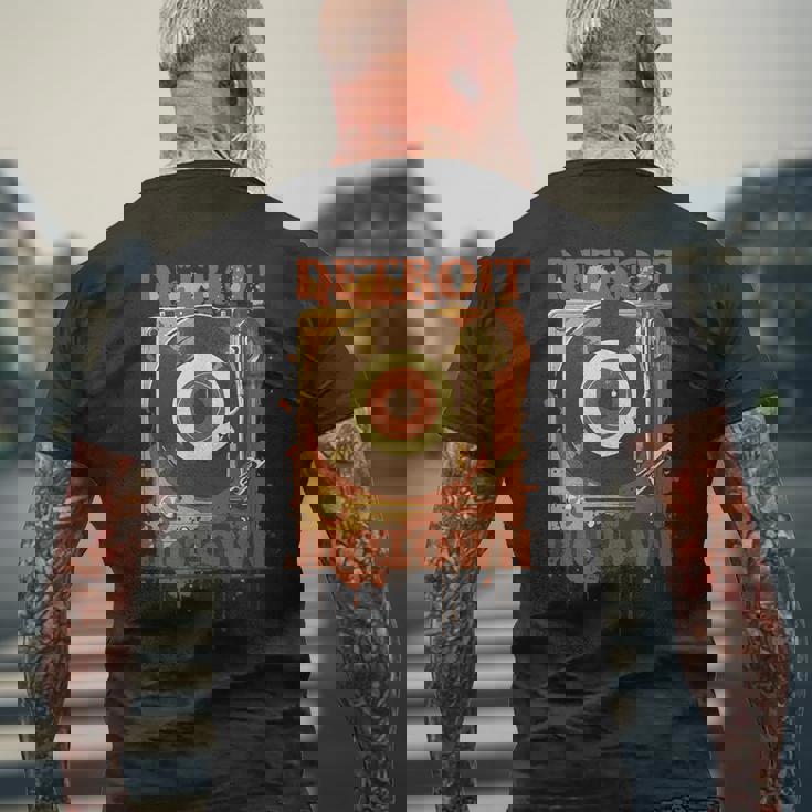 Detroit Motown レコード メンズTシャツ バックプリント 高齢者への贈り物