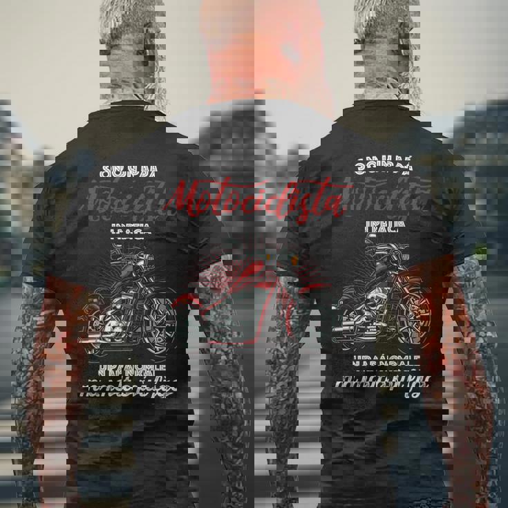 Di Festa Del Papà Divertente Idea Moto Papà Motociclista Maglia A Manica T-shirt da uomo con stampa posteriore Regalos para ancianos