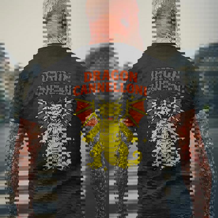 Dragon Cannelloni 面白いイタリアンブレインロットパスタスラングミーム メンズTシャツ バックプリント 高齢者への贈り物