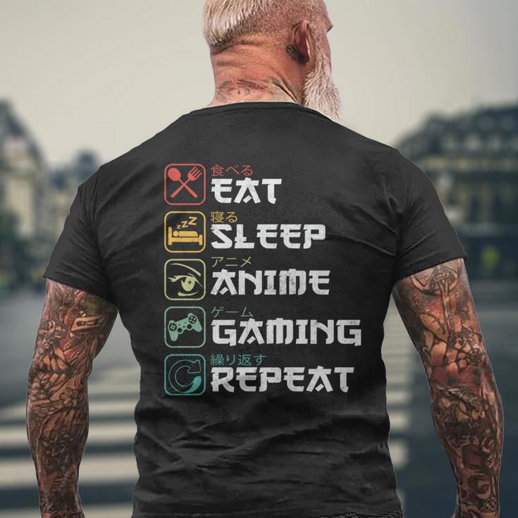 Eatleep Anime Gaming Repite El Manga Retro De Anime Otaku Manga Larga Camiseta Hombre Estampado Espalda Regalos para ancianos