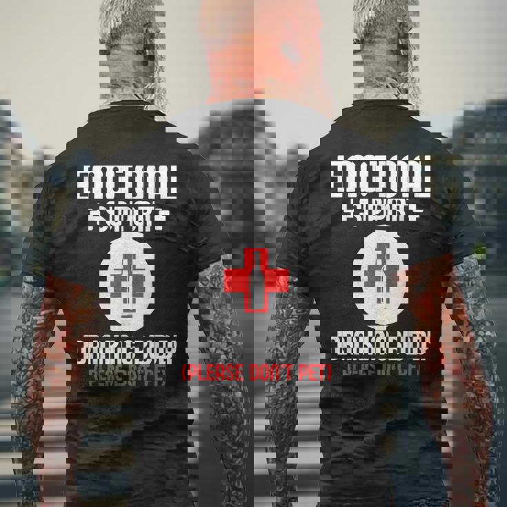 Emotionalupport Drinking Buddy Adultarcastic Humor メンズTシャツ バックプリント 高齢者への贈り物