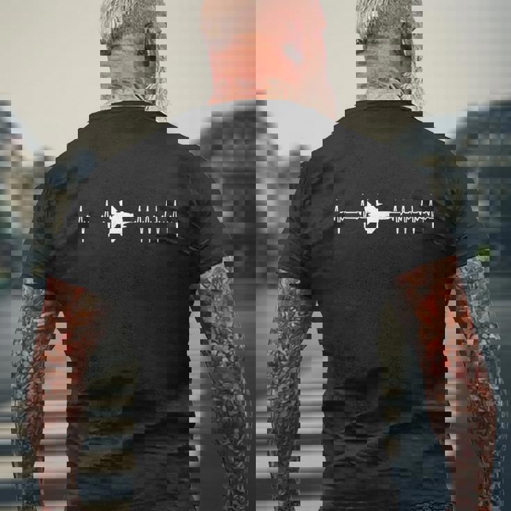 F-15 Eagle Ecg Heartbeat Airplane メンズTシャツ バックプリント 高齢者への贈り物