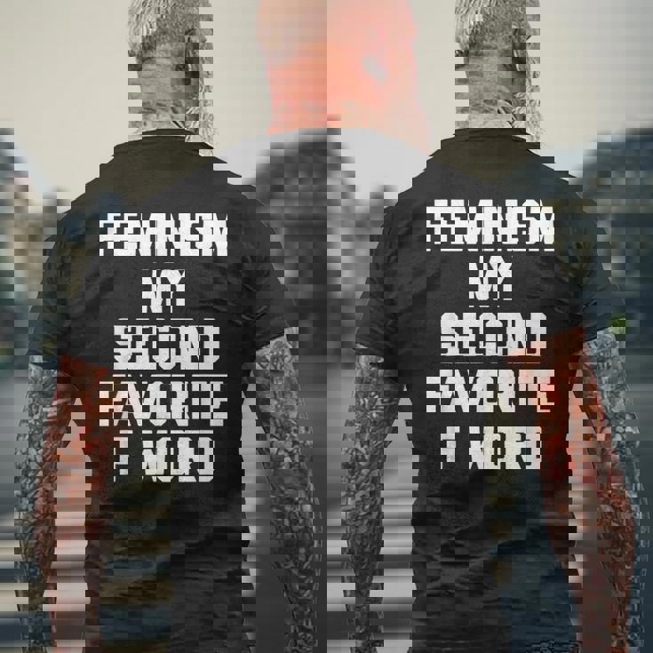 Feminism Myecond Favorite F Word ファニーフェミニスト メンズTシャツ バックプリント 高齢者への贈り物