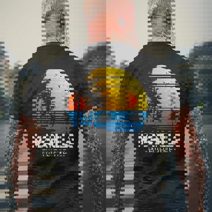 Filipina フィリピノ ヤシの木 マニラ トロピカル フィリピン メンズTシャツ バックプリント 高齢者への贈り物