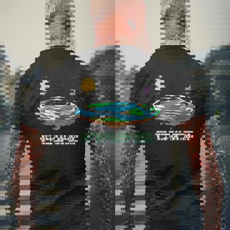 Flat Earth It's Flat Bro Conspiracy フラットアース メンズTシャツ バックプリント 高齢者への贈り物