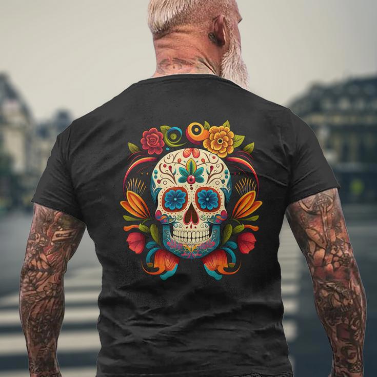 Fleurs Mexicainucre Crâne Dia De Los Muertos Cinco De Mayo T-shirt imprimé au dos Cadeaux pour les vieillards