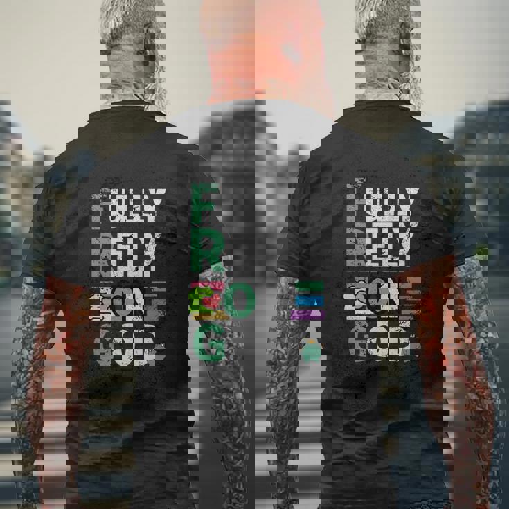 Frog Fully Rely On God 面白いレトロラブハートカエル愛好家 長袖tシャツ メンズTシャツ バックプリント 高齢者への贈り物