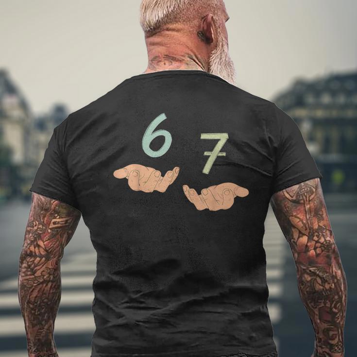 Hands 67 Meme Six Seven Gen Alpha Slang Men's T-shirt Back Print ...