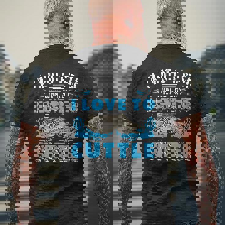 I'm Not A Fish When Iay I Love To Cuttlefish メンズTシャツ バックプリント 高齢者への贈り物