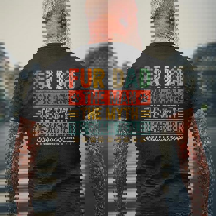 Fur Dad Man Mythnack Dealer Paw Cat Dog Festa Del Papà T-shirt da uomo con stampa posteriore Regalos para ancianos