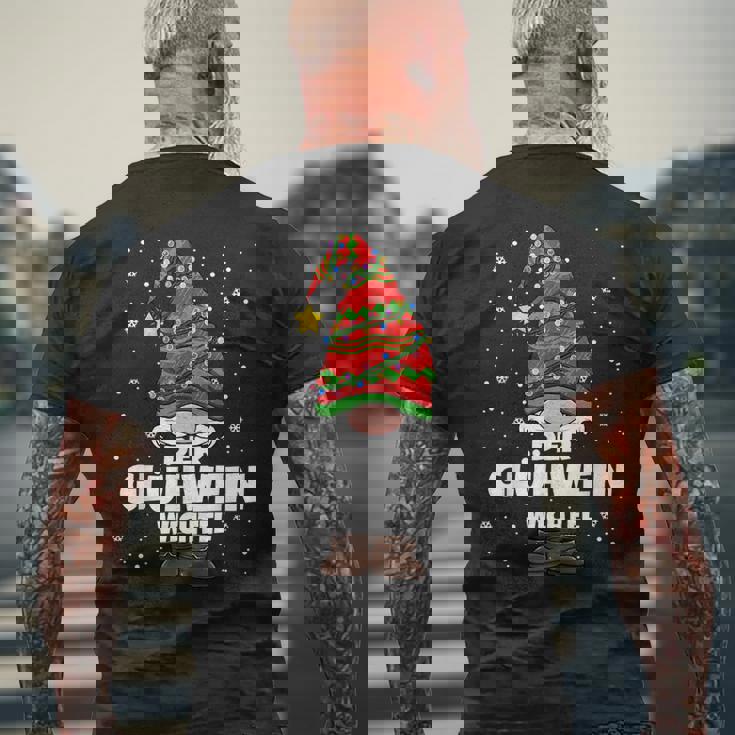 Glühwein Wichtel Weihnachten T-Shirt mit Rückendruck Geschenke für alte Männer