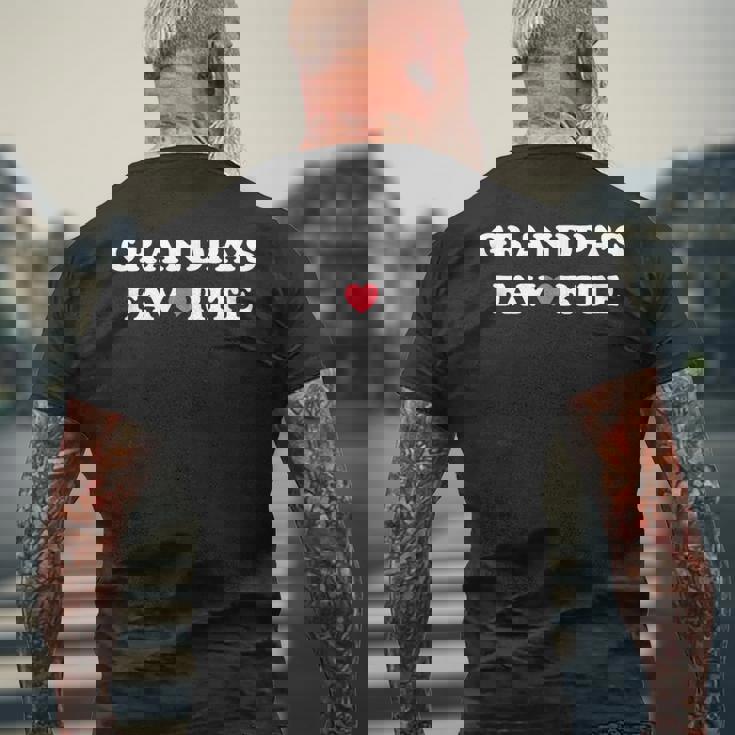 Grandpa's Favorite Grandpa With Red Heart Men's T-shirt Back Print Gifts for Old Men