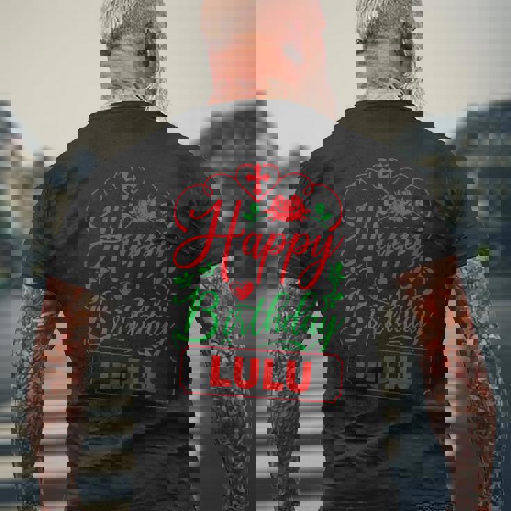 Happy Birthday Lulu かわいいクリスマスルル メンズTシャツ バックプリント 高齢者への贈り物