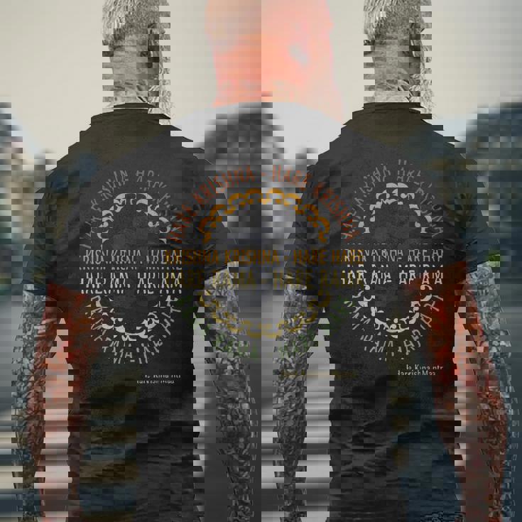 Hare Krishna シャツ スピリチュアル ハレ クリシュナ マントラ メンズTシャツ バックプリント 高齢者への贈り物